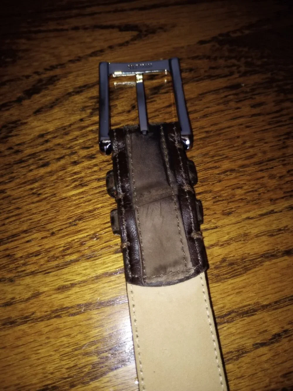 Men's Torino Elite Sueded Nile Crocodile Brown Belt Size 38 Brass Buckle USA
